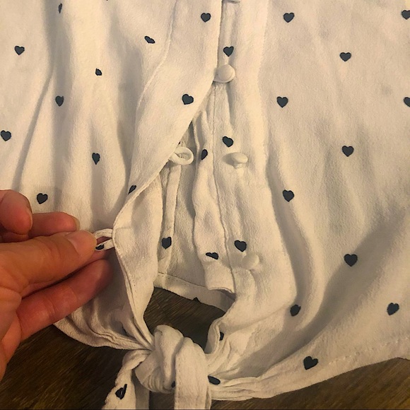 Rails heart print button down cropped blouse size L - Picture 12 of 13